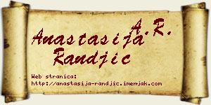 Anastasija Ranđić vizit kartica
